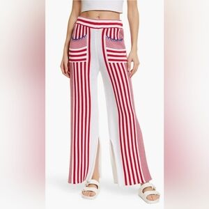 Pastíche Pepe Stripe Cotton Blend Knit Pants SZ L